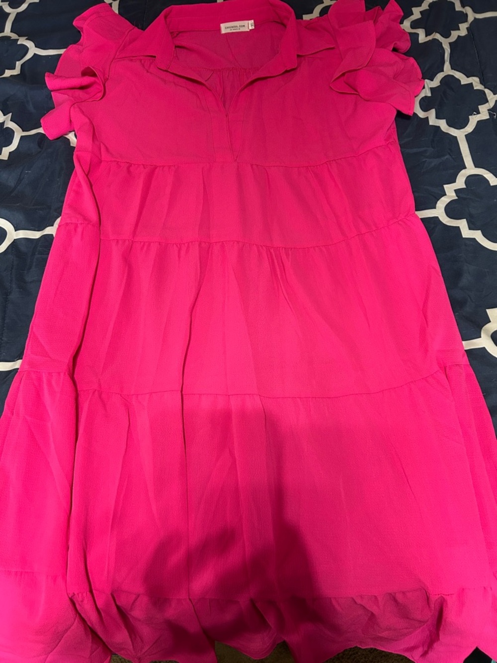 Chic Soul Hot Pink Tiered Ruffle Dress